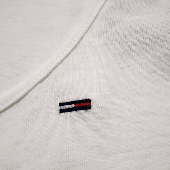 Tommy Hilfiger Women's Solid Tank Top Flag Logo 100% Cotton White Sz M - Picture 5 of 6